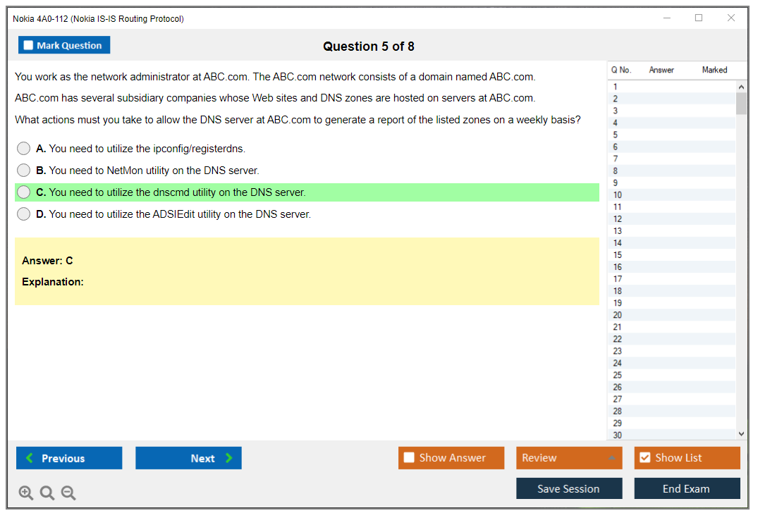 Nokia IS-IS Routing Protocol 4A0-112 Mock Exam Dumps 2022 Questions 