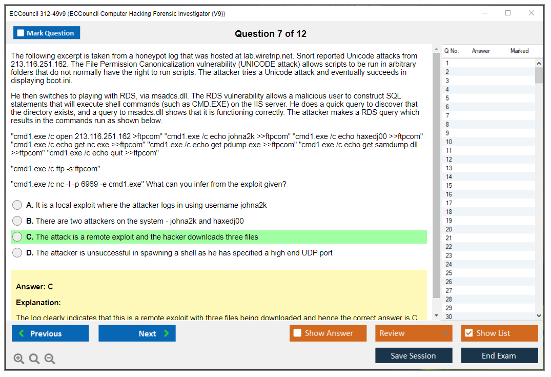 312-49v10 Exam Answers