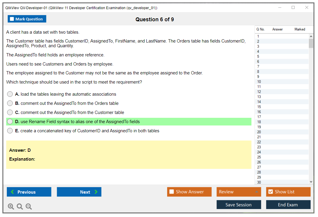 QlikView 11 Developer Certification Examination QV_Developer_01 Exam Q&A PDF+SIM 
