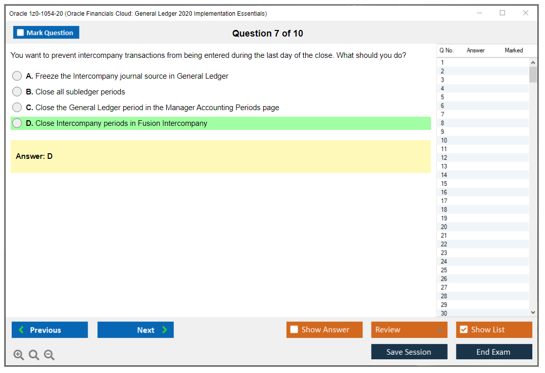 Latest 1z0-1054-22 Test Answers