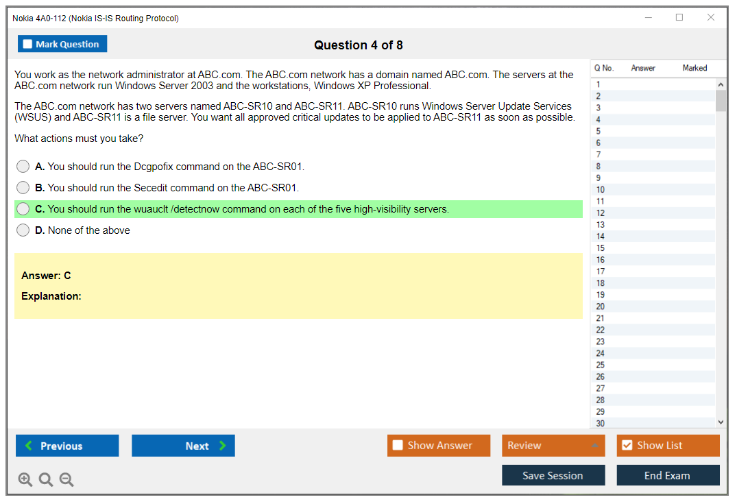 4A0-114 Testking Exam Questions