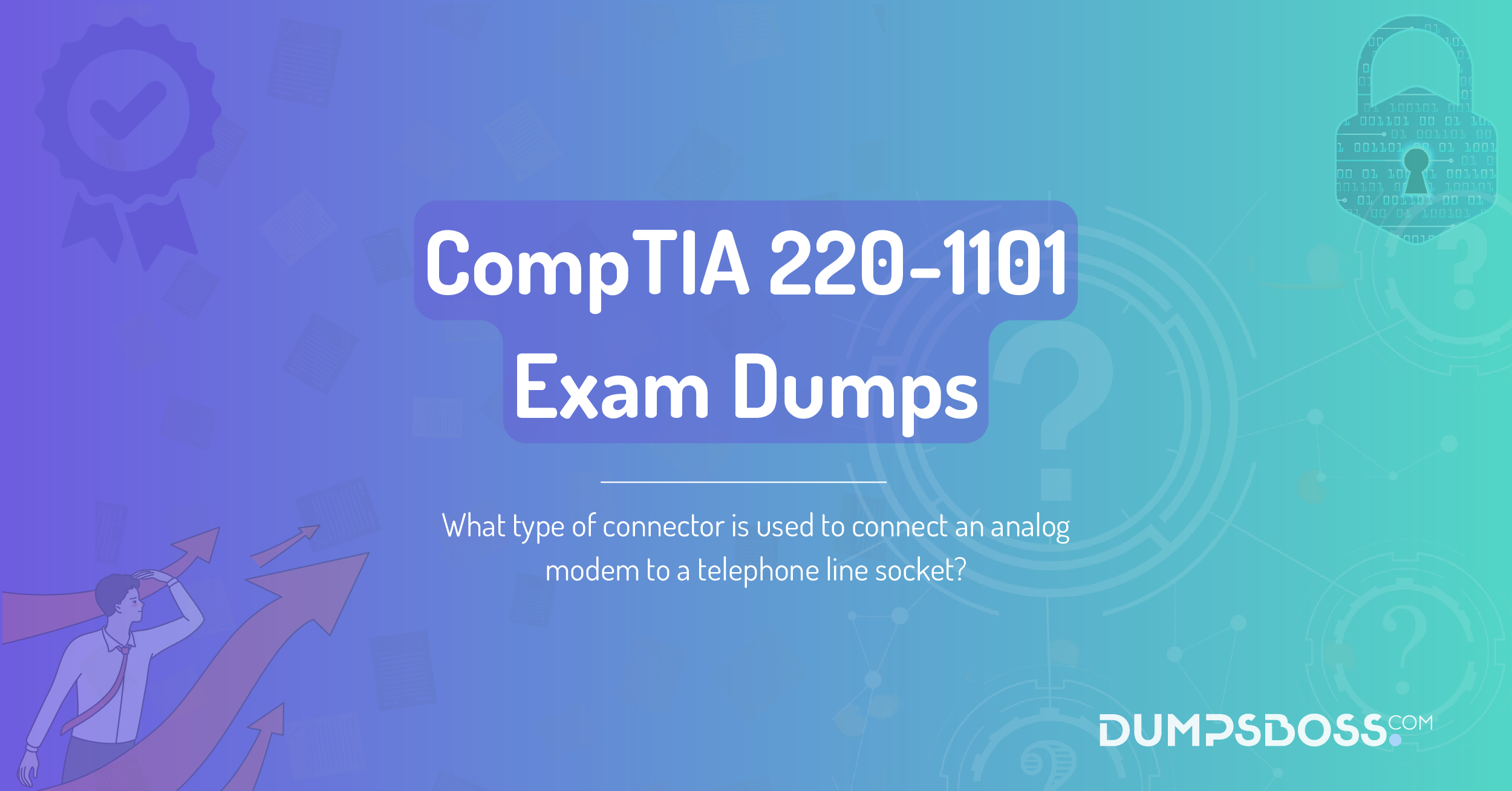 What type of connector is used to connect an analog modem to a telephone line socket?