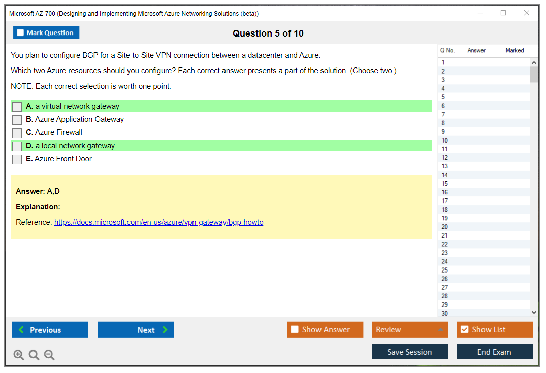 Microsoft Designing and Implementing Azure Networking Solutions (beta Sns-Brigh10